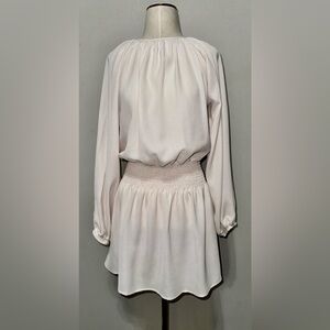 Lightweight Elastic Waist Long Sleeve Dress M